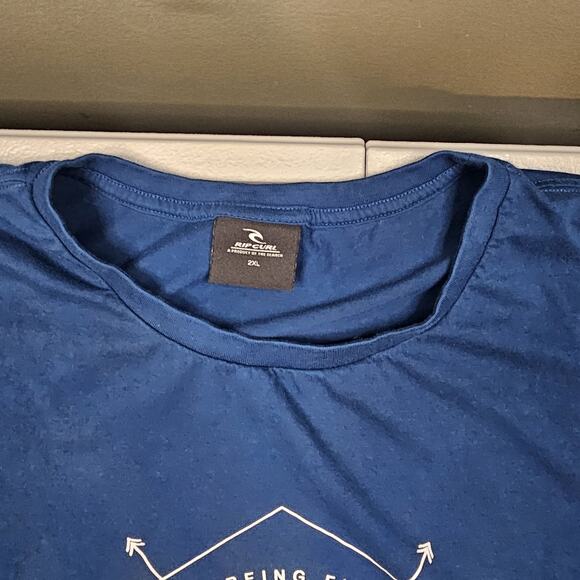 Rip Curl Tshirt XXL Blue Fiji Beach Surfing Skater Island Tropical Paradise - Picture 4 of 11